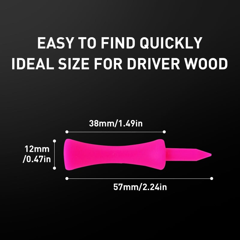 FINGER TEN Plastic Golf Castle Tees Step Down Unbreakable Mixed or Same Height Value 100 Count, 2 3/4, 2 1/4, 2, 1 3/4, 1 1/2 Inch Length Colorful for Practice (All 2 1/4'' in Pink) - Image 2